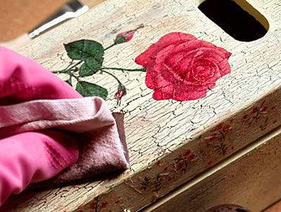 tecnica decoupage craquele bitume 2