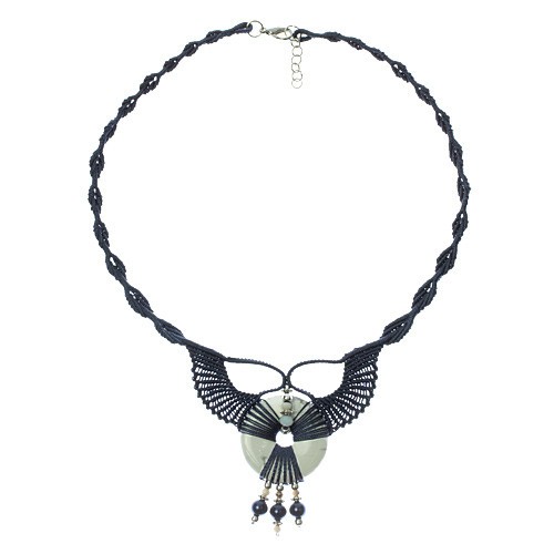 Collana Fatta A Mano Con Perline Di Spinello Nero Naturale E - Foto 11