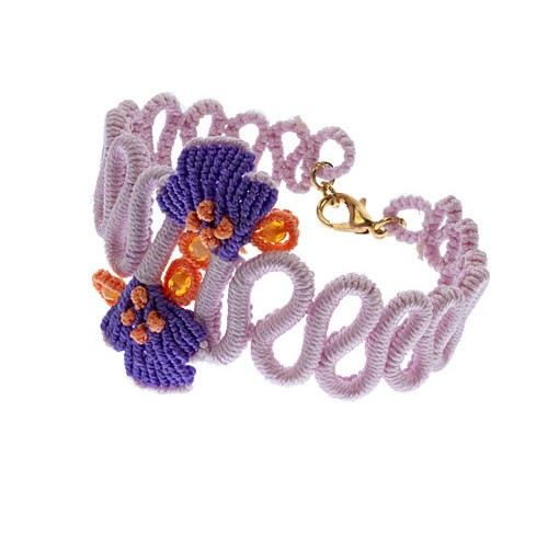 bracciale a macrame lilla