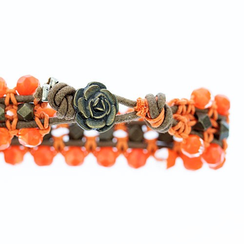 bracciale a macrame raggio di sole bottone
