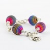 bracciale in pasta polimerica arcobaleno dettaglio