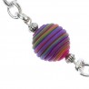 bracciale in pasta polimerica arcobaleno particolare