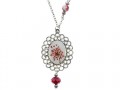 collana in resina fiore rosa