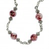 collana in resina fiore rosa perle