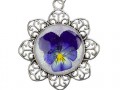 collana in resina panse ciondolo