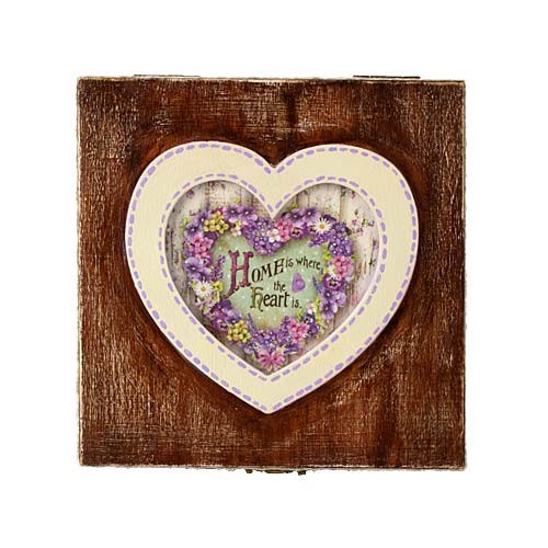 scatola decorata cuore coperchio