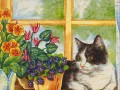 scatola decorata fiori e fusa dettaglio