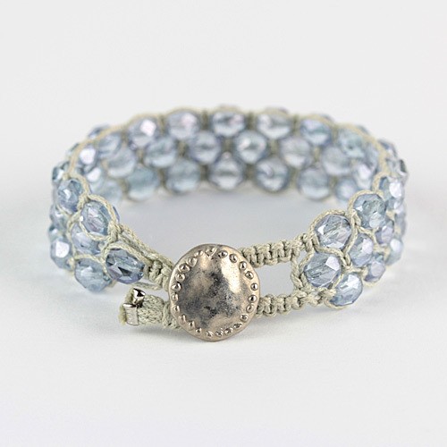 bracciale a macrame cristallo retro