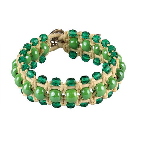bracciale a macrame smeraldo