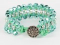 bracciale a macrame menta bottone