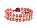 bracciale a macrame panna e fragole