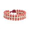 bracciale a macrame panna e fragole
