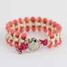 bracciale a macrame panna e fragole dettaglio
