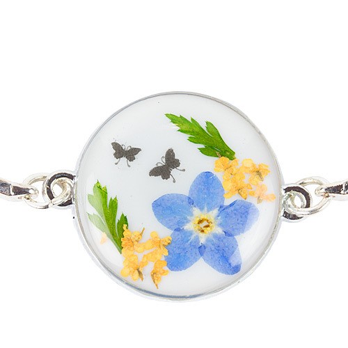 bracciale in resina myosotis particolare