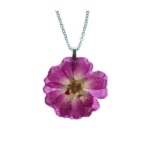 collana in resina rosa