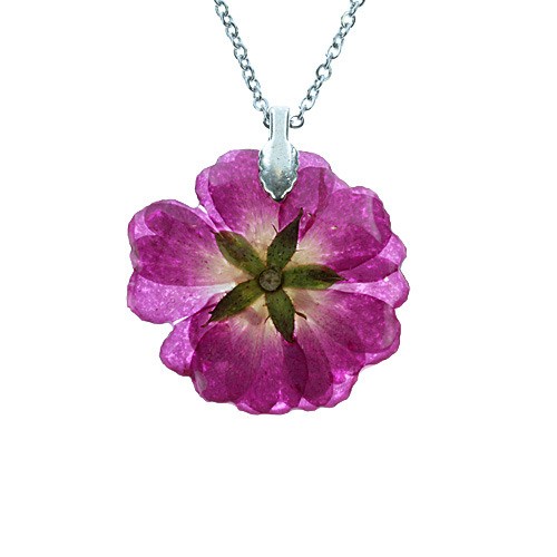 collana in resina rosa retro